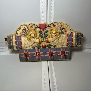 vintage Kathy Killip Demdaco 1999 Angel Key Hanger Holder Wall Plaque